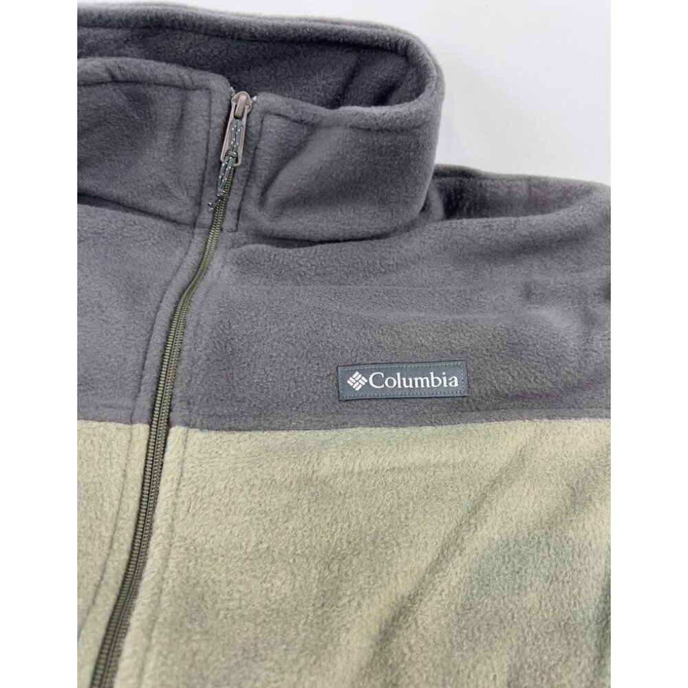 Columbia Steens 2.0 Mountain Men's XL Fleece Jacket Green Gray Full Zip NWOT - Picture 2 of 6
